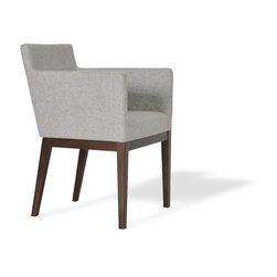 HARPUT WOOD WALNUT- SILVER CAMIRA WOOL - Dining Chairs