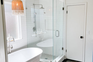 Example of a mid-sized transitional bathroom design in Austin