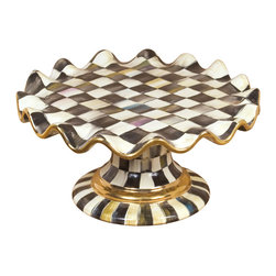 Courtly Check Fluted Cake Stand | MacKenzie-Childs - Dessert And Cake Stands