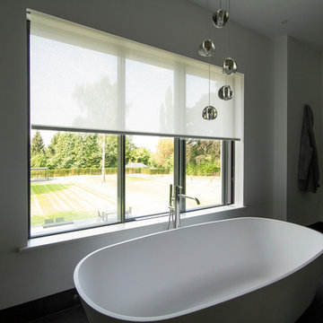 Bathroom Window Blinds - Hidden When Not Used