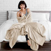 Bare Home Microplush Fleece Blanket, Oyster, Full/Queen