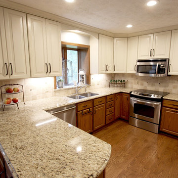 Updated Existing Kitchen with Soffit Removal and New Upper Cabinets