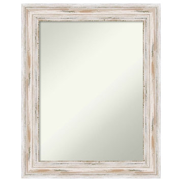 Alexandria White Wash Non-Beveled Wood Wall Mirror - 23 x 29 in.