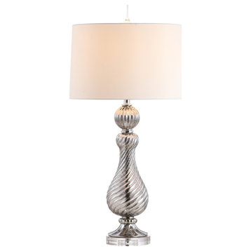 Murano 32" Swirled Crystal/Glass LED Table Lamp, Gray