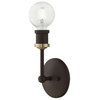 Lansdale 1 Light Bronze With Antique Brass Accents ADA Vanity Sconce