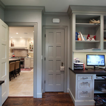 Open Bookshelves with Beadboard Backs