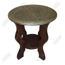 BRASS TOP ROUND COFFEE TABLE - Furniture