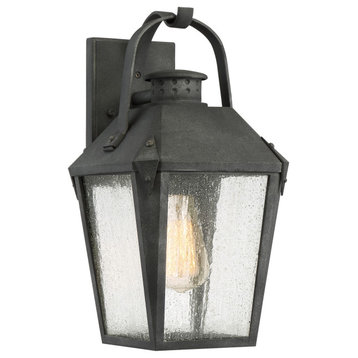 Quoizel CRG8408 Carriage 1 Light 15" Tall Outdoor Lantern Style - Mottled Black