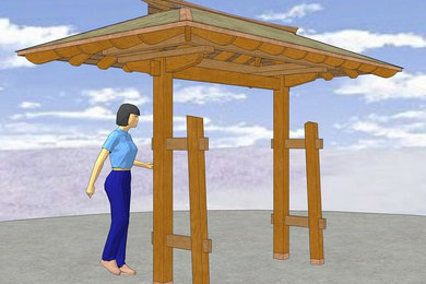 Japanese style inspired Roofed Entry Gate Kit To England