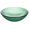 Green Drops Tempered Glass Vessel Sink for Bathroom, 16.75 Inch, Round