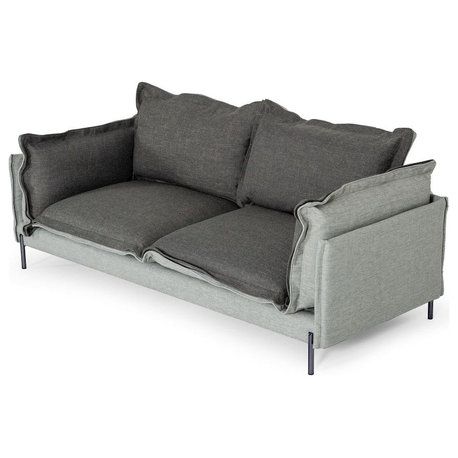 Divani Casa Mars, Modern Gray/Dark Gray Fabric Sofa