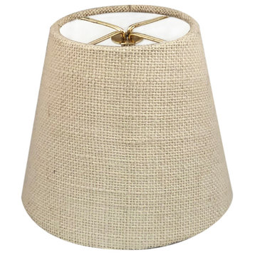 Royal Designs Clip On Chandelier Lamp Shade, Natural Burlap, 5 Inch, Single