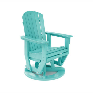 Ocean View HDPE Swivel Glider Chair, Gulf Shores Teal