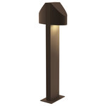 Sonneman - Shear 16" Double Bollard, Textured Bronze, 22" - Beautifully executed forms of sculptural presence and simplicity that are equally at home inside or out.