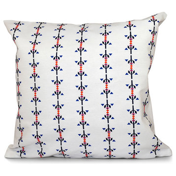 Jodhpur Stripe, Stripe Outdoor Pillow, Orange, 20"x20"