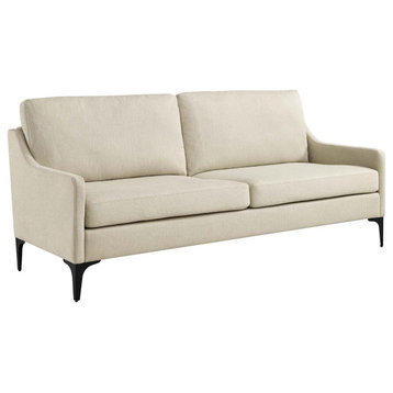 Corland Upholstered Fabric Sofa, Beige