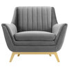 Winsome Channel Tufted Performance Velvet Armchair, Gray