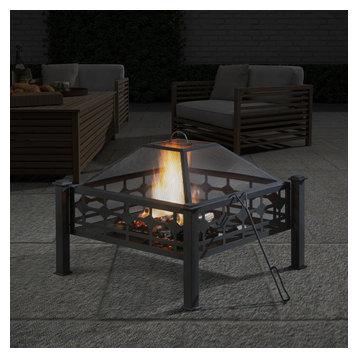22.64'' H x 28.7'' W Steel Wood Burning Outdoor Fire Pit