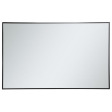Home Living Metal Frame Rectangle Mirror 30", Black