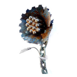 Saw Blade Flower - "Blue Steel Magnolia" - Home Decor