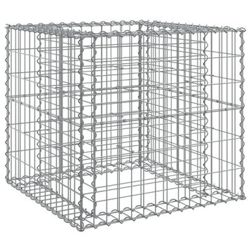 vidaXL Gabion Basket Outdoor Garden Gabion Cage Fence Silver Galvanized Iron