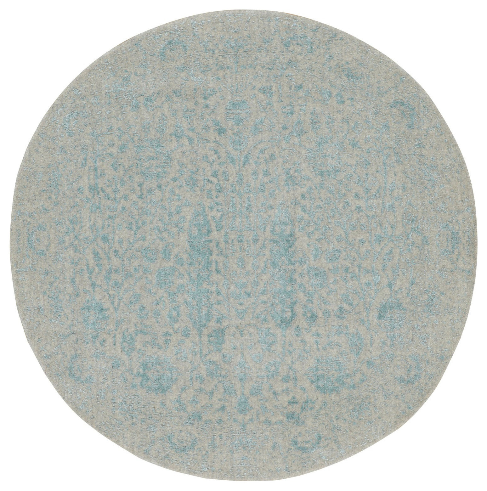 Broken Cypress Tree Design Wool And Silk Thick Hand Loomed Round Rug,5 ...
