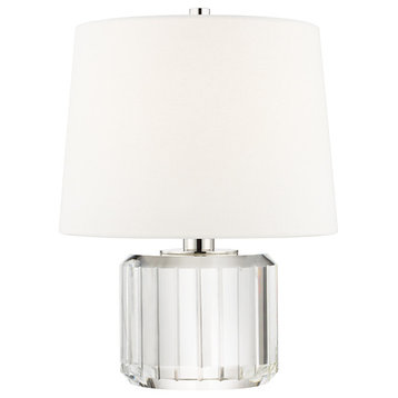 Hague 1-Light Small Table Lamp, Polished Nickel