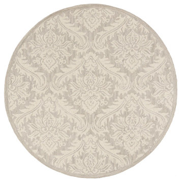 Safavieh Micro-Loop Collection MLP513 Rug, Silver, 5' Round