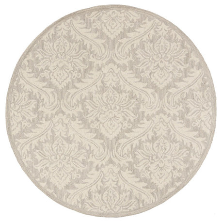 Safavieh Micro-Loop Collection MLP513 Rug, Silver, 5' Round