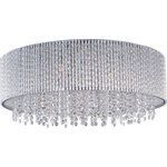 ET2 Contemporary Lighting - Spiral, Flush Mount, Polished Chrome - The Spiral Collection features curled metal tubing that shines like diamonds radiating in the sun. Strands of high quality K9 crystal beads add to the opulence of the fixture offering a distinct sparkle visible whether off or on.?