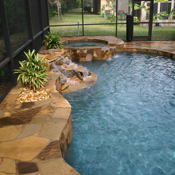 386 - Pool with Rock Work, Spa and Water features