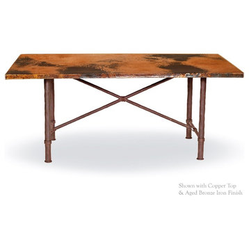 Burlington Dining Table With 44"x72" Oval Copper Top