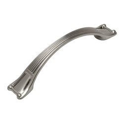 Cosmas - Cosmas 9566SN Satin Nickel Cabinet Pull, 3-3/4" Hole Centers, Set of 5 - Cabinet And Drawer Handle Pulls