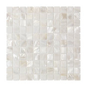 Castel Del Monte 1"x1" Glass Pearl Shell Mosaic Tile, White