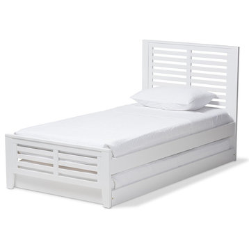Sedona Mission Style White-Finished Wood Twin Platform Bed With Trundle