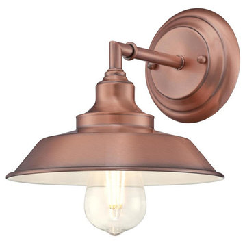 Westinghouse 6343500 Iron Hill 8" Tall Wall Sconce - Washed Copper