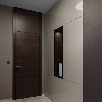 Exclusive interior with dominant veneer furniture