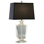 Robert Abbey - Robert Abbey 3329B Artemis - One Light Crystal Table Lamp - Artemis One Light Crystal Table Lamp Silver and Rectangular Black Dupioni Silk Shade *UL Approved: YES *Energy Star Qualified: n/a  *ADA Certified: n/a  *Number of Lights: Lamp: 1-*Wattage:60w Torpedo Candelabra bulb(s) *Bulb Included:No *Bulb Type:Torpedo Candelabra *Finish Type:Silver