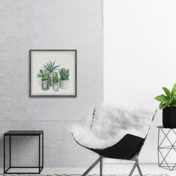 "Ceramic Gray Pots" Framed Painting Print