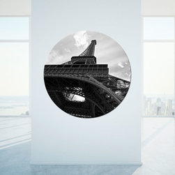Home Office Art - Porthole Art on Glass 1200mm diameter "Eiffel Perspective" Eif - Fine Art Prints