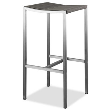 HomeRoots Set of 4 Stainless Steel Square Bar Stool