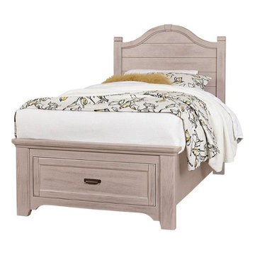 741-338-st Vaughan Bassett Furniture Bungalow - Dover Grey Twin Arch Bed With St