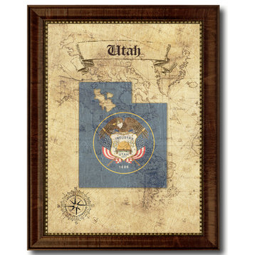 Utah State Vintage Map, 15"x19"
