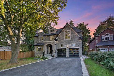 Inspiration for a transitional exterior home remodel in Toronto