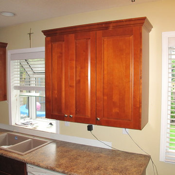Modern Kitchen Update Done in Alder in a Golden Maple Stain