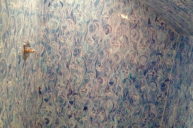 Inspiration for a large timeless gender-neutral carpeted and blue floor kids' room remodel in Miami with white walls