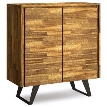 Lowry ACACIA WOOD and Metal 39"WD Modern Medium Storage Cabinet in Golden Wheat