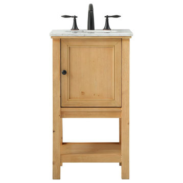 Elegant Decor VF27019NW 19" Single Bathroom Vanity, Natural Wood