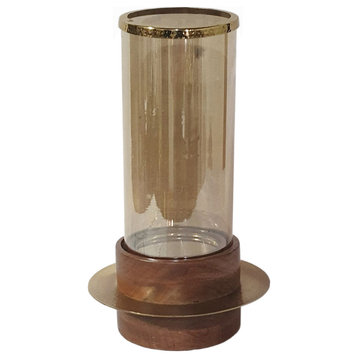 Sebastian Candle or Candle Holder, Brown/Gold