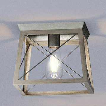 Luxury Industrial Ceiling Light, Galvanized Steel